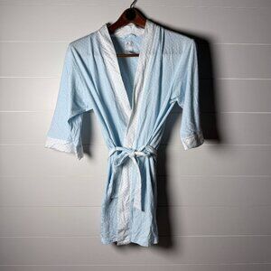 ARIA Blue and White Two Piece Sleepwear-Robe and Nightgown Set  Sz: Small